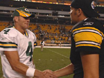 Brett Favre and Ben after their PreSeason game in August, 2007.