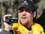 Ben and his video recorder at practice today.