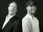 HOF'er Jim Kelly poses with Ben during  Howie Long's Tough Guys - Super Bowl Special Edition Show.