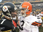 Ben and Derek Anderson after the Steelers win over the Browns on November 11th.