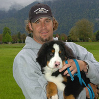 Ben with his new puppy named "Hercules" in Switzerland - 2006.
