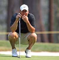 Ben sizes up the situation at the American Century Golf Classic last year.